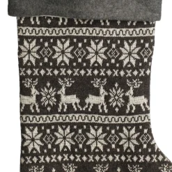 Personalised Grey Knitted Christmas Stocking Personalised Stockings|
