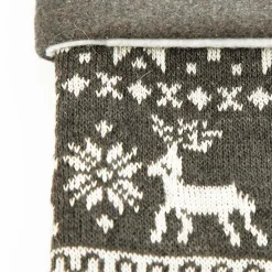 Personalised Grey Knitted Christmas Stocking Personalised Stockings|