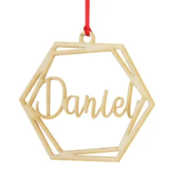 Personalised Hexagonal Laser Cut Christmas Decoration Personalised Decorations|