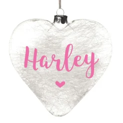 Personalised Icicle Glass Heart - All i need is Love and a Cat Glass Hearts And Discs|