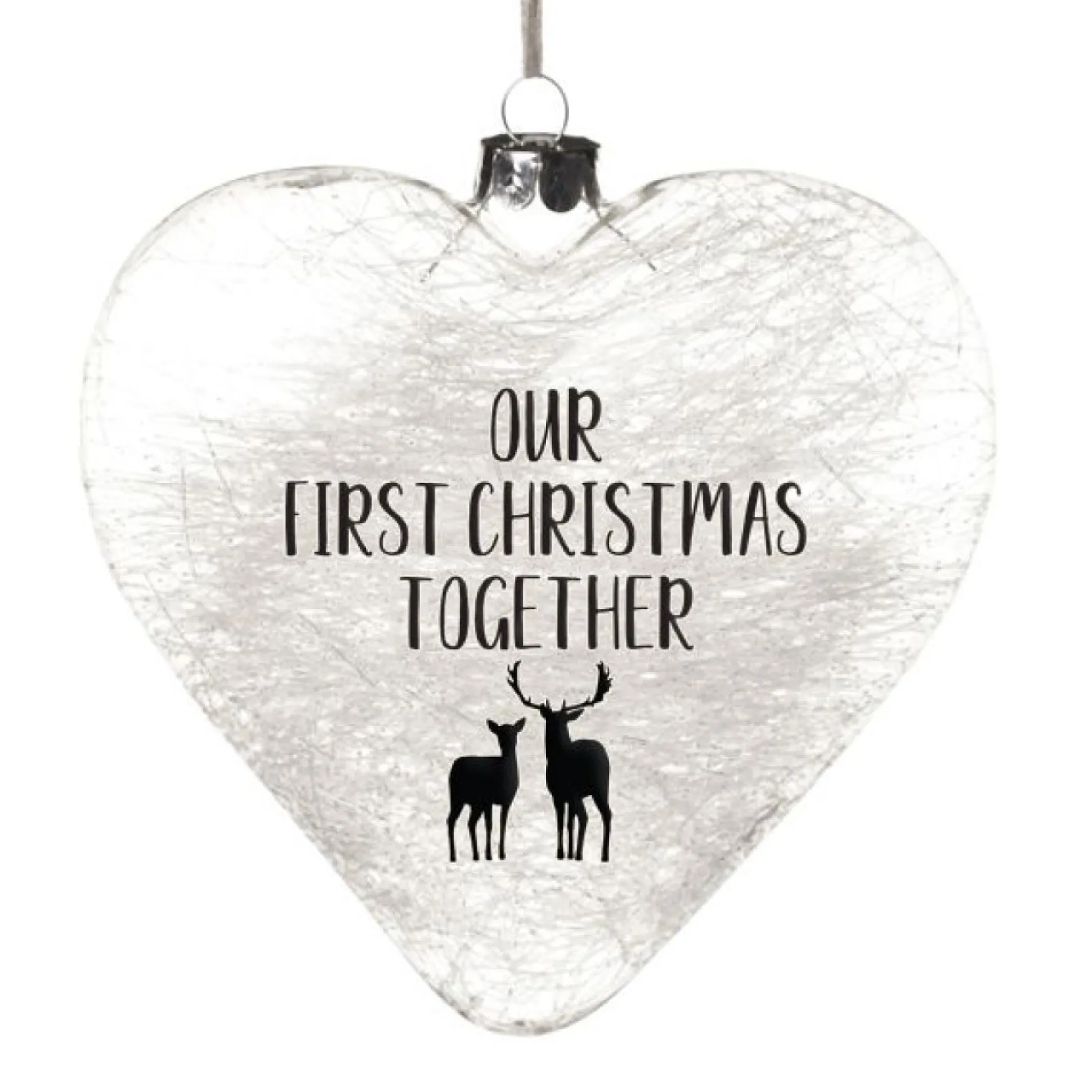Personalised Icicle Glass Heart - Our First Christmas Together Glass Hearts And Discs|