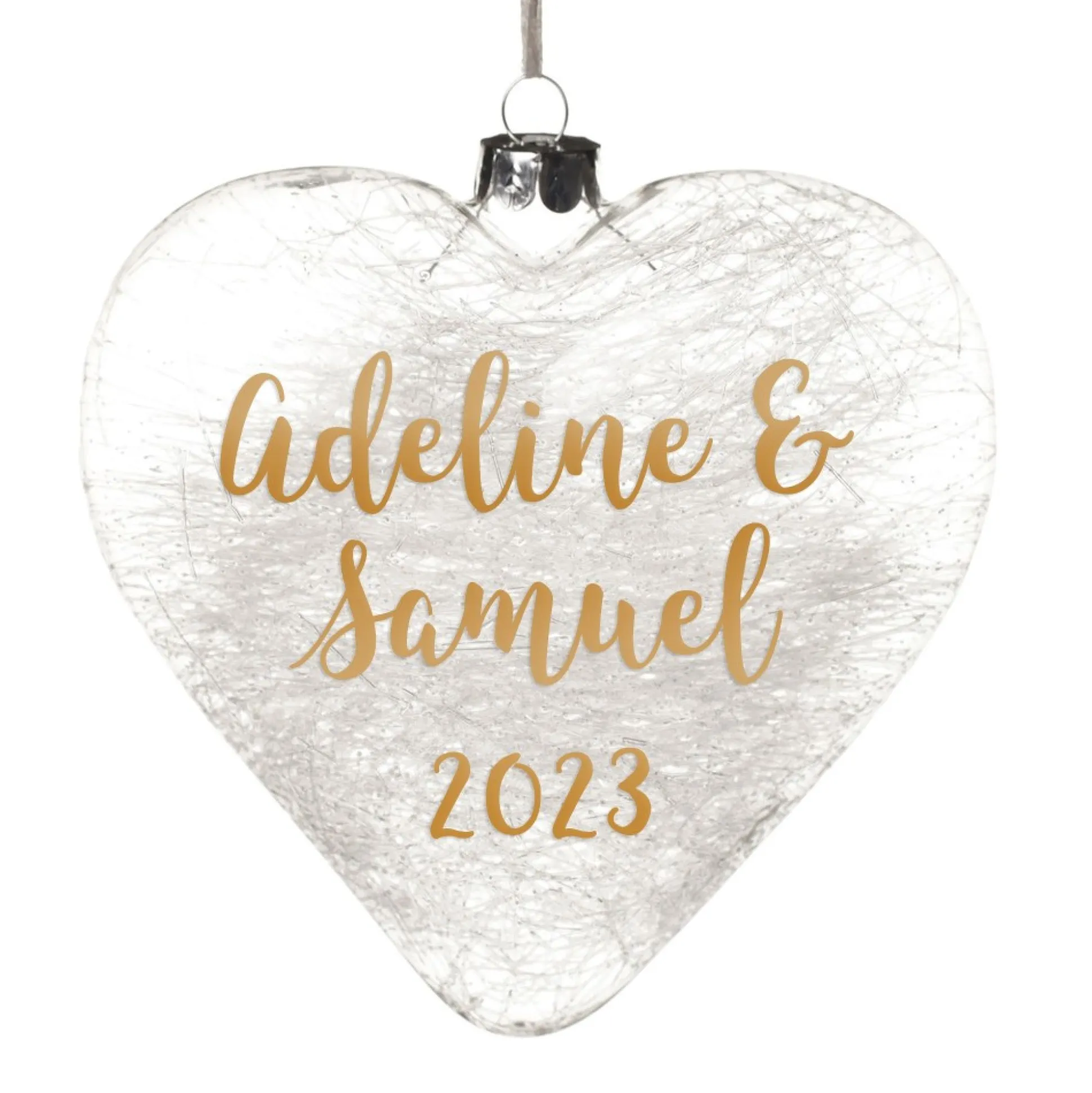 Personalised Icicle Glass Heart - Our First Christmas Together Glass Hearts And Discs|