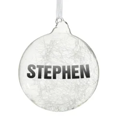 Personalised Icicle Glass Christmas Bauble Personalised Baubles|