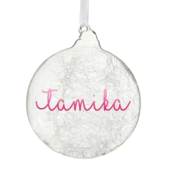 Personalised Icicle Glass Christmas Bauble Personalised Baubles|