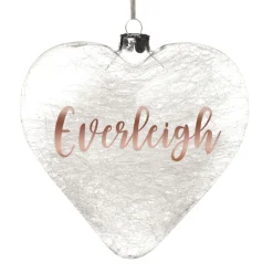 Personalised Icicle Glass Heart Personalised Baubles|