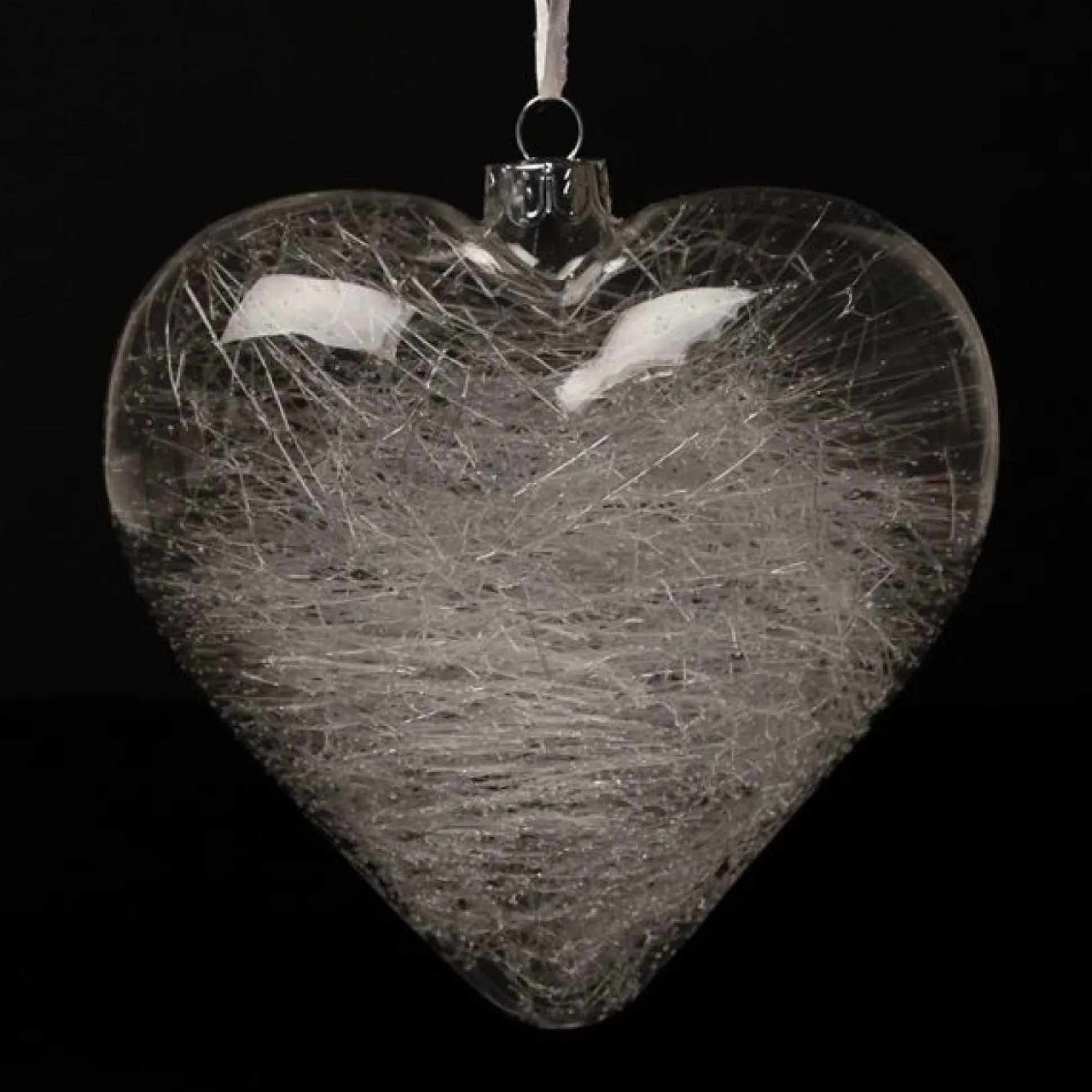 Personalised Icicle Glass Heart Personalised Baubles|