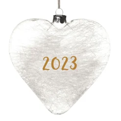 Personalised Icicle Glass Heart Personalised Baubles|