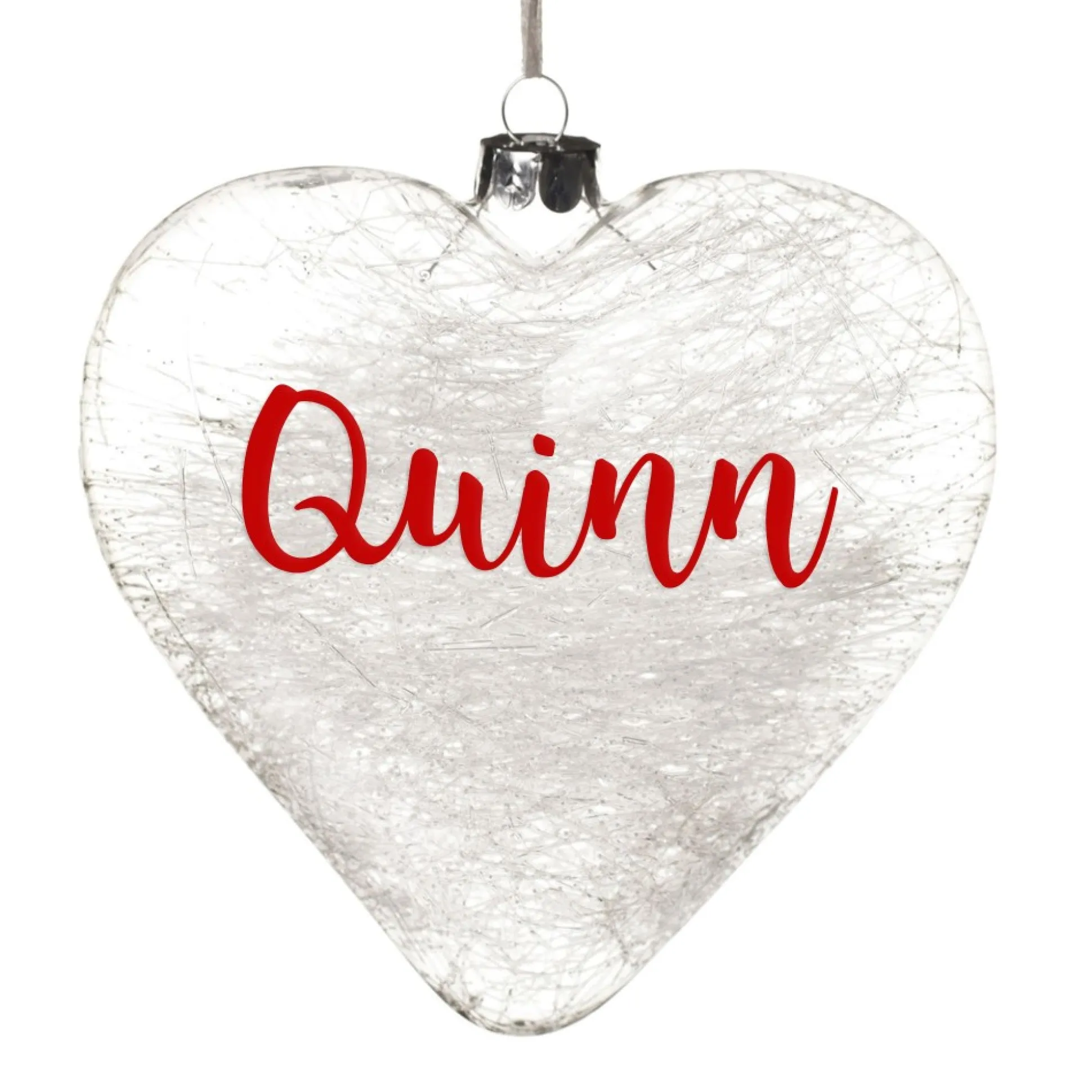 Personalised Icicle Glass Heart Personalised Baubles|