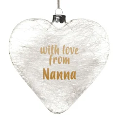 Personalised Icicle Glass Heart Personalised Baubles|