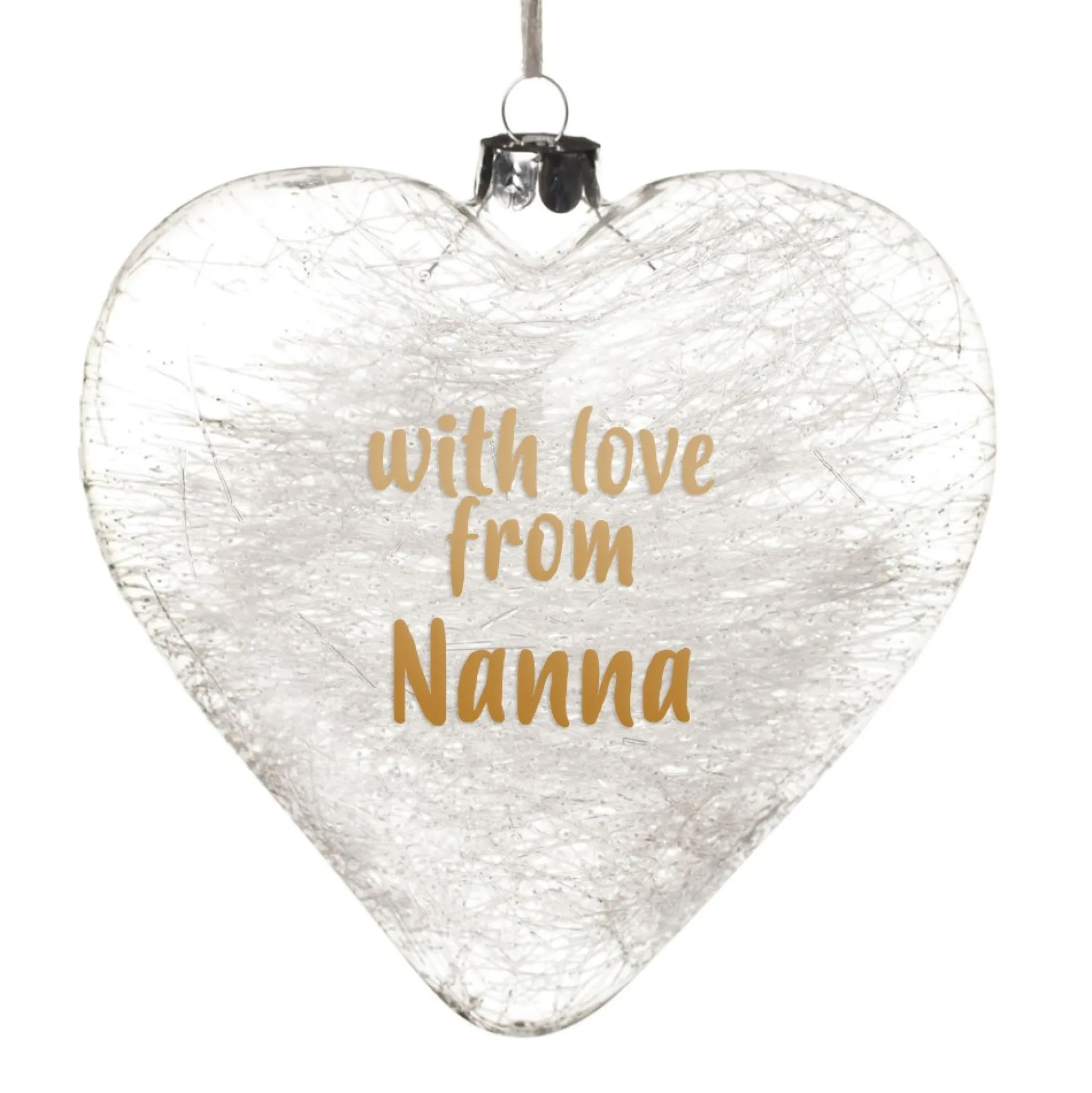 Personalised Icicle Glass Heart Personalised Baubles|