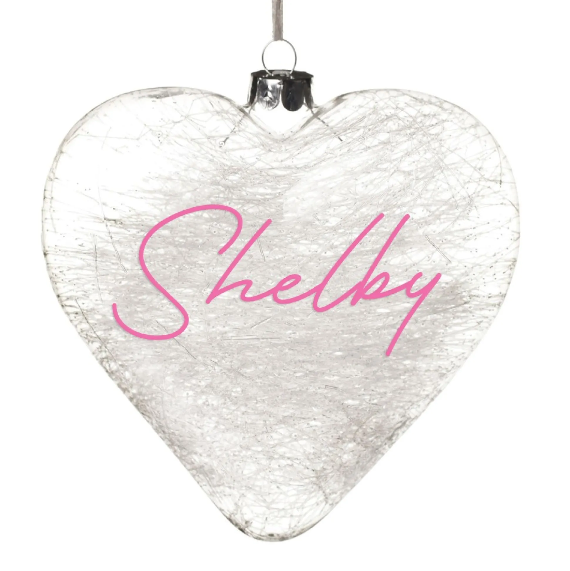 Personalised Icicle Glass Heart Personalised Baubles|