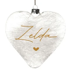 Personalised Icicle Glass Heart - All I need is Love and a Dog Glass Hearts And Discs|