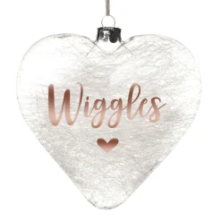 Personalised Icicle Glass Heart - All I need is Love and a Dog Glass Hearts And Discs|