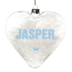 Personalised Icicle Glass Heart - All I need is Love and a Dog Glass Hearts And Discs|