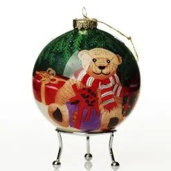 Personalised Inside Painted Teddy Bear Christmas Bauble Personalised Baubles|