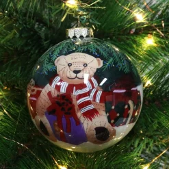 Personalised Inside Painted Teddy Bear Christmas Bauble Personalised Baubles|