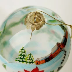 Personalised Inside Painted Poinsettia House Christmas Bauble Personalised Baubles|