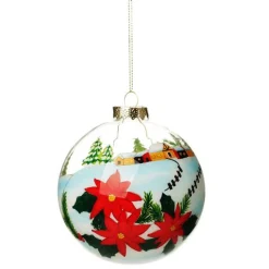 Personalised Inside Painted Poinsettia House Christmas Bauble Personalised Baubles|