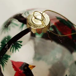 Personalised Inside Painted Cardinal Bird Christmas Bauble Personalised Baubles|