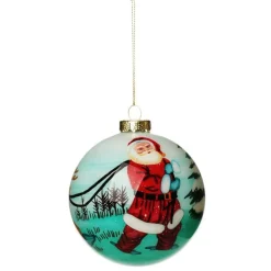 Personalised Inside Painted Santa with Reindeer Christmas Bauble Personalised Baubles|