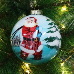 Personalised Inside Painted Santa with Reindeer Christmas Bauble Personalised Baubles|