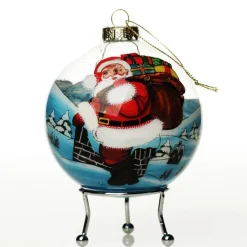 Personalised Inside Painted Santa with Sack Christmas Bauble Personalised Baubles|