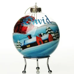 Personalised Inside Painted Santa with Sack Christmas Bauble Personalised Baubles|