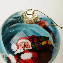 Personalised Inside Painted Santa with Sack Christmas Bauble Personalised Baubles|