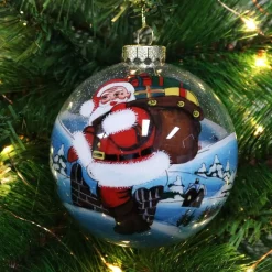 Personalised Inside Painted Santa with Sack Christmas Bauble Personalised Baubles|