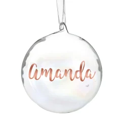 Personalised Iridescent Glass Christmas Bauble Personalised Baubles|
