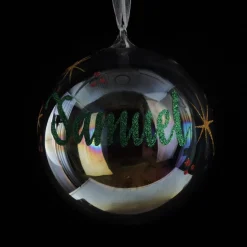 Personalised Iridescent Glass Christmas Bauble Personalised Baubles|