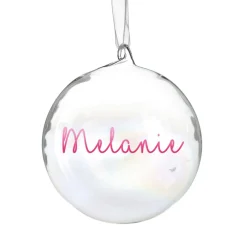 Personalised Iridescent Glass Christmas Bauble Personalised Baubles|