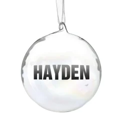 Personalised Iridescent Glass Christmas Bauble Personalised Baubles|