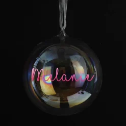 Personalised Iridescent Glass Christmas Bauble Personalised Baubles|