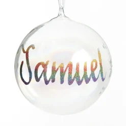 Personalised Iridescent Glass Christmas Bauble Personalised Baubles|