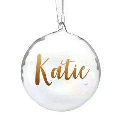 Personalised Iridescent Glass Christmas Bauble Personalised Baubles|