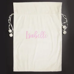Personalised Ivory Velvet Santa Sack Personalised Santa Sacks|