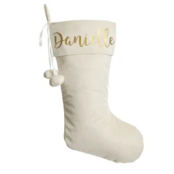 Personalised Ivory Velvet Christmas Stocking Personalised Stockings|