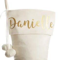 Personalised Ivory Velvet Christmas Stocking Personalised Stockings|