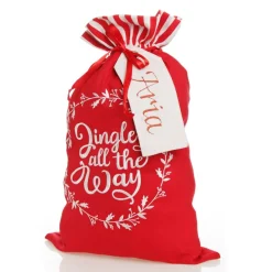 Personalised 'Jingle All The Way' Santa Sack Personalised Santa Sacks|
