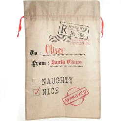 Personalised Jute Naughty or Nice Santa Sack Personalised Santa Sacks|