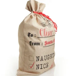 Personalised Jute Naughty or Nice Santa Sack Personalised Santa Sacks|