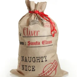 Personalised Jute Naughty or Nice Santa Sack Personalised Santa Sacks|