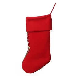 Personalised Knitted Reindeer Christmas Stocking - Red Cuff Personalised Stockings|