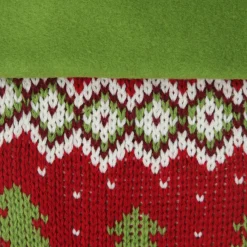 Personalised Knitted Tree Christmas Stocking - Green Cuff Personalised Stockings|