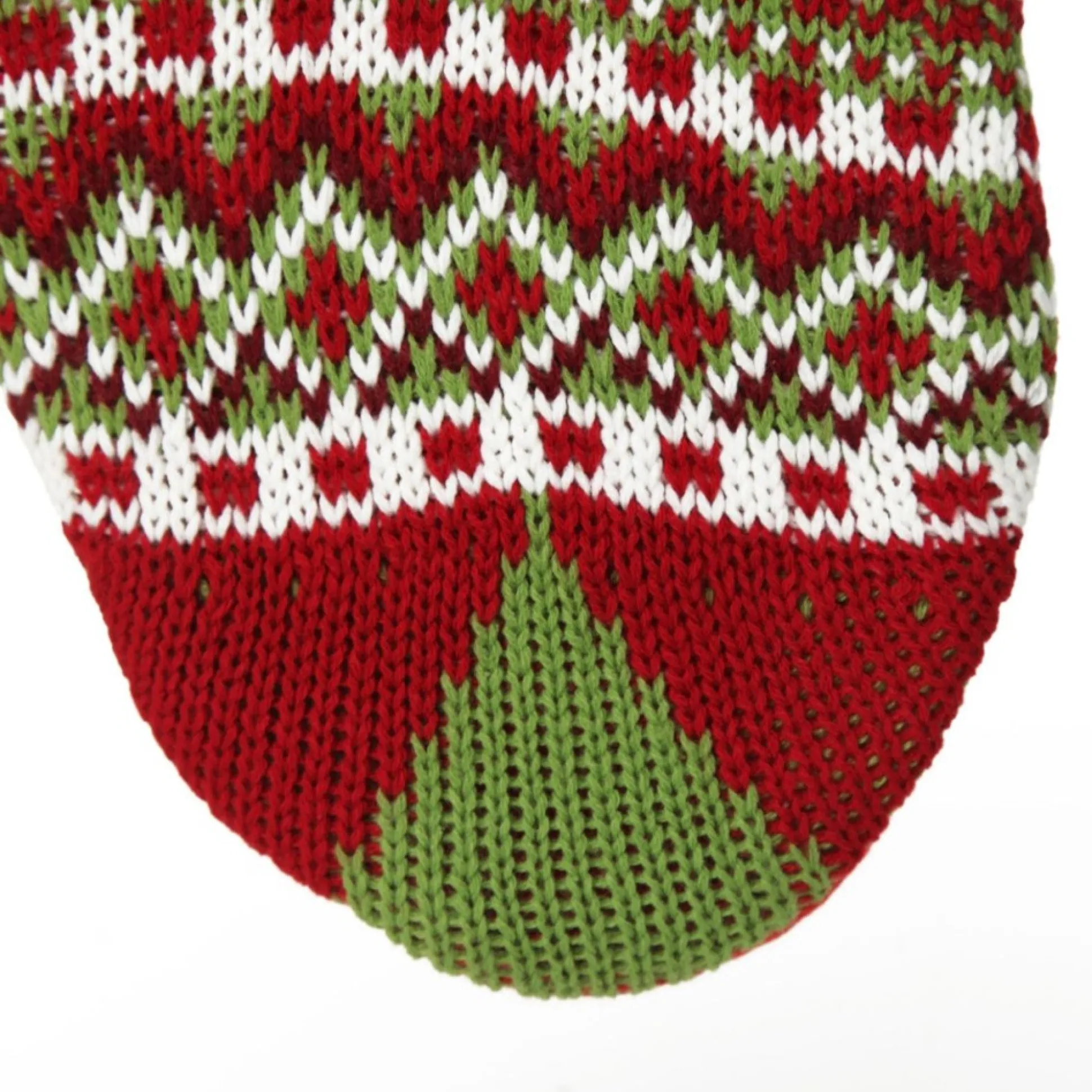 Personalised Knitted Tree Christmas Stocking - Green Cuff Personalised Stockings|