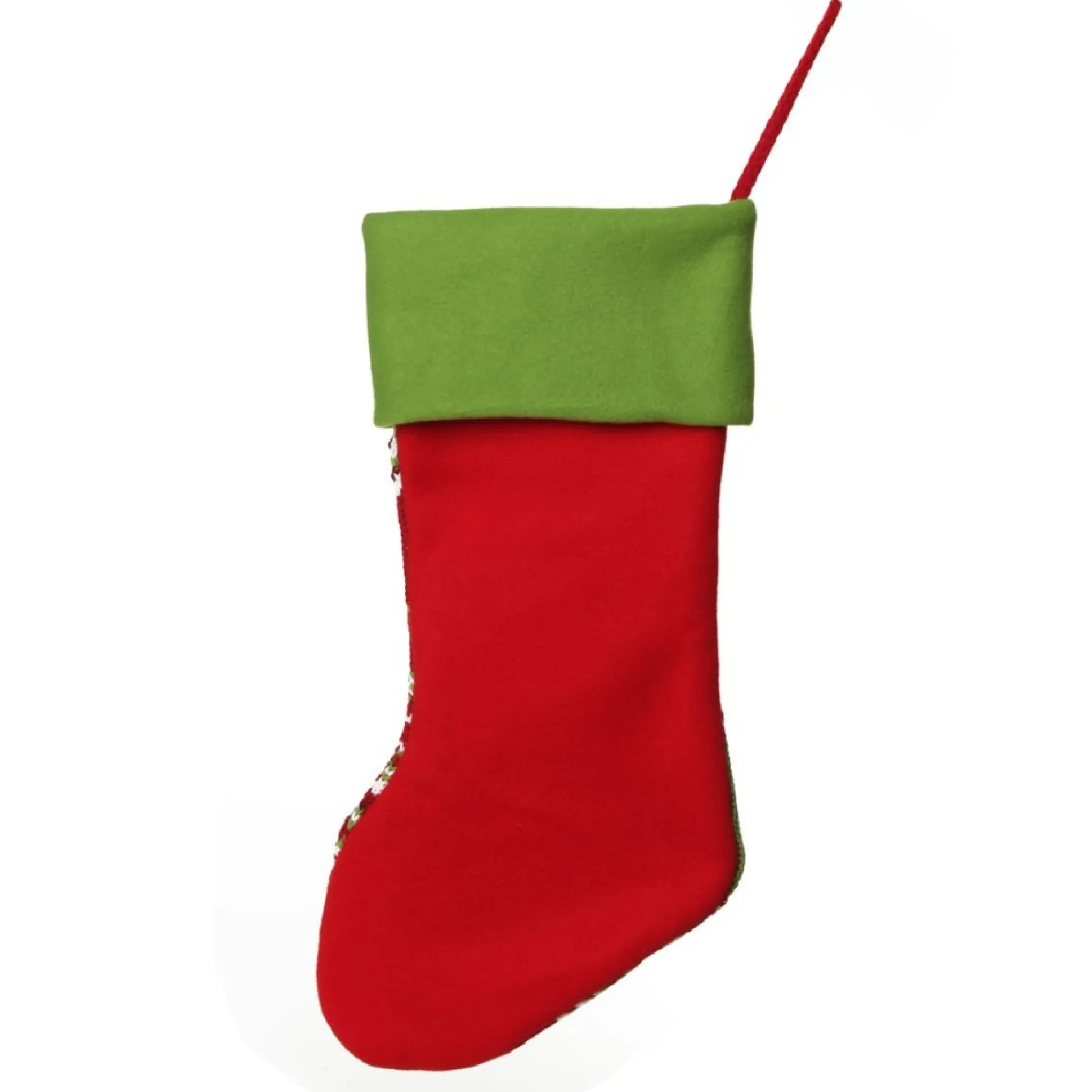 Personalised Knitted Tree Christmas Stocking - Green Cuff Personalised Stockings|