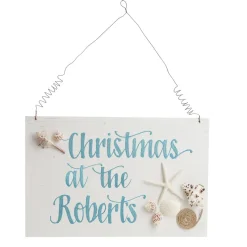 Personalised Large Beach Christmas Wood Plaque Christmas Plaques|