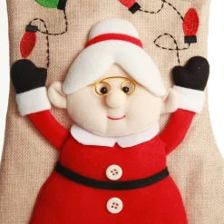 Personalised Mrs Claus Christmas Stocking with Dangly Legs Personalised Stockings|