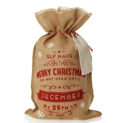 Personalised Natural Linen Santa Sack Tag Personalised Santa Sacks|